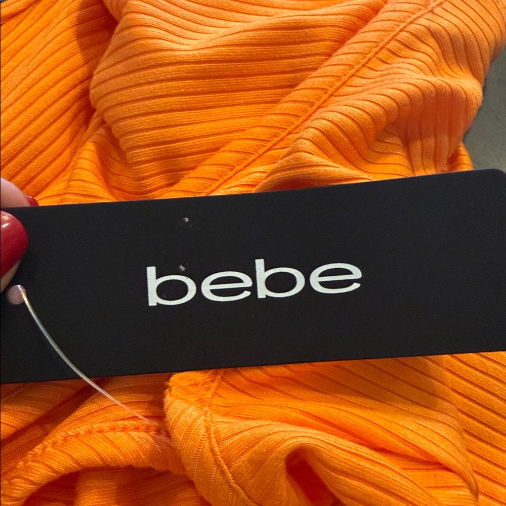 bebe V-neck Tank Ribbed Maxi Dress in Melon NWT - Picture 7 of 8